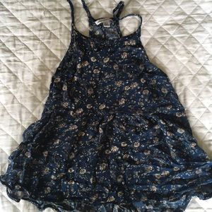 Blue floral halter top